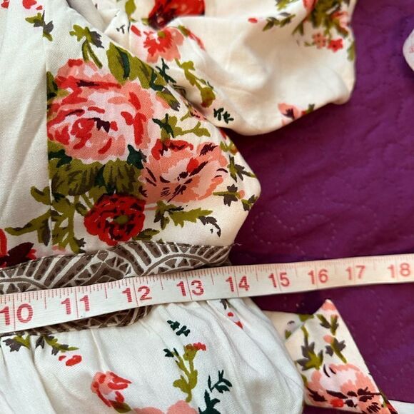 High low ( maxi length ) romper shirts set ! Super cute - new with tags- roses - Picture 9 of 10